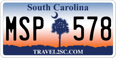 SC license plate MSP578