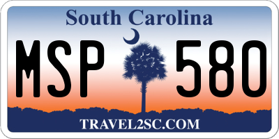 SC license plate MSP580