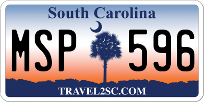 SC license plate MSP596