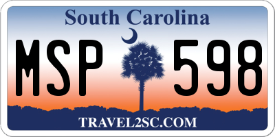 SC license plate MSP598