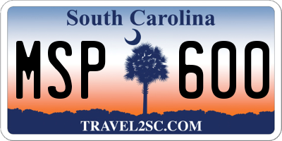 SC license plate MSP600