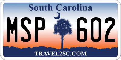 SC license plate MSP602