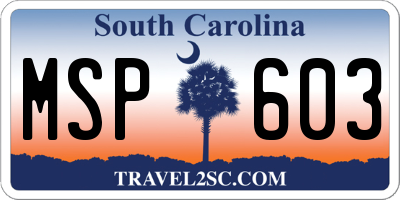 SC license plate MSP603