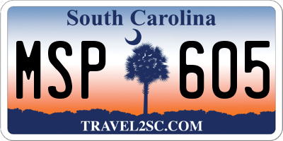 SC license plate MSP605