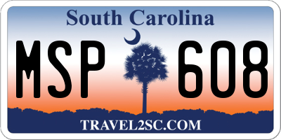 SC license plate MSP608