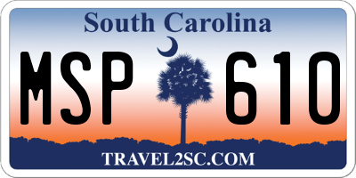 SC license plate MSP610