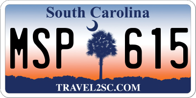 SC license plate MSP615