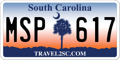 SC license plate MSP617