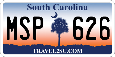 SC license plate MSP626