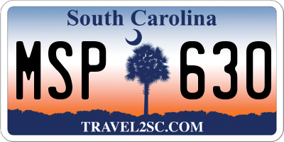 SC license plate MSP630