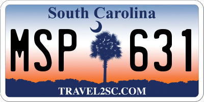 SC license plate MSP631