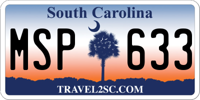 SC license plate MSP633