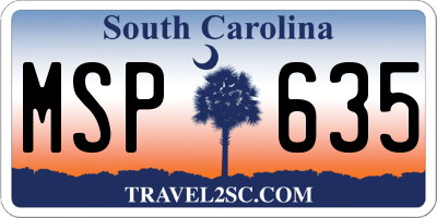 SC license plate MSP635