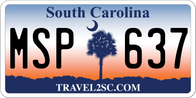 SC license plate MSP637