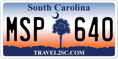 SC license plate MSP640