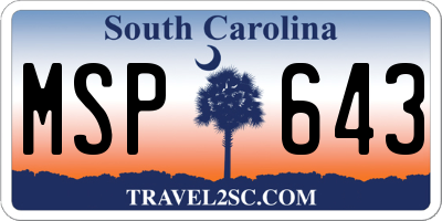 SC license plate MSP643