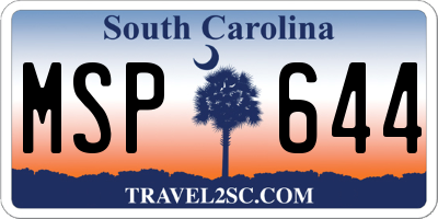 SC license plate MSP644