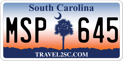 SC license plate MSP645