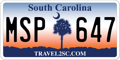 SC license plate MSP647