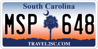 SC license plate MSP648