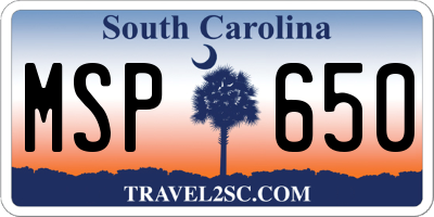 SC license plate MSP650
