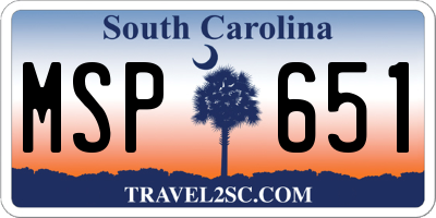 SC license plate MSP651