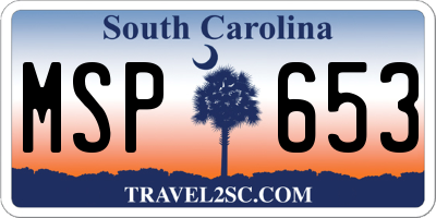 SC license plate MSP653