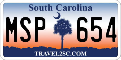 SC license plate MSP654