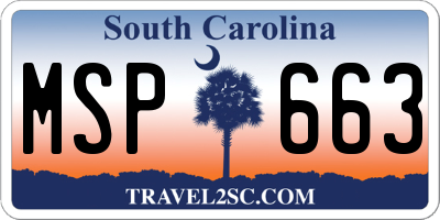 SC license plate MSP663
