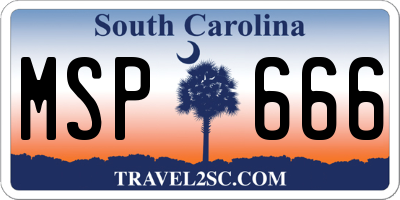 SC license plate MSP666
