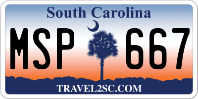 SC license plate MSP667