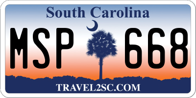 SC license plate MSP668