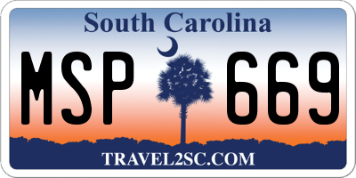 SC license plate MSP669