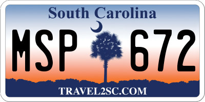SC license plate MSP672