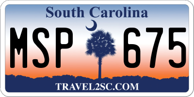 SC license plate MSP675