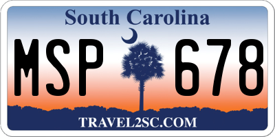 SC license plate MSP678