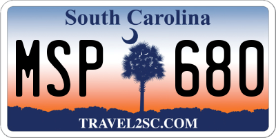 SC license plate MSP680