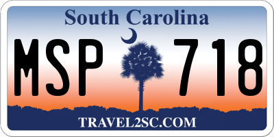 SC license plate MSP718