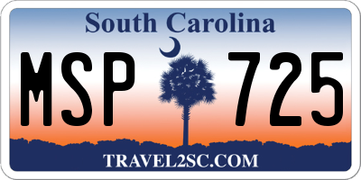 SC license plate MSP725
