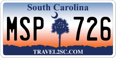 SC license plate MSP726