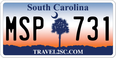 SC license plate MSP731