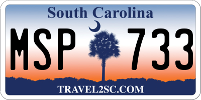 SC license plate MSP733