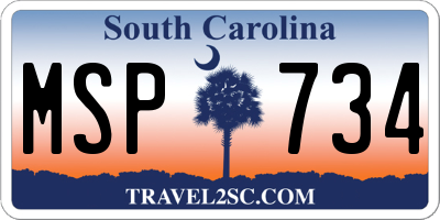 SC license plate MSP734
