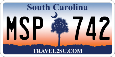 SC license plate MSP742