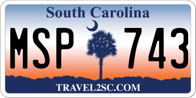 SC license plate MSP743
