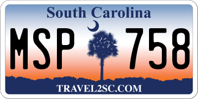 SC license plate MSP758