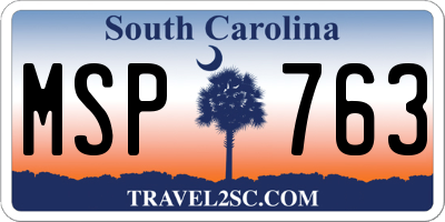 SC license plate MSP763