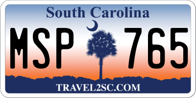 SC license plate MSP765