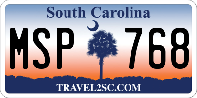 SC license plate MSP768