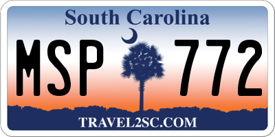 SC license plate MSP772